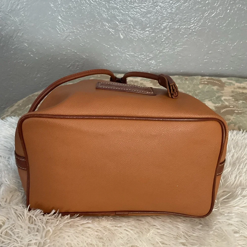 Dooney & Bourke 
Brown Leather Drawstring Bucket Bag - Picture 4 of 9